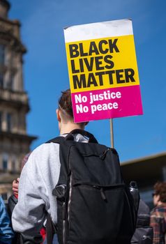 Detail Of A Black Lives Matter Placard During A Peaceful Protest