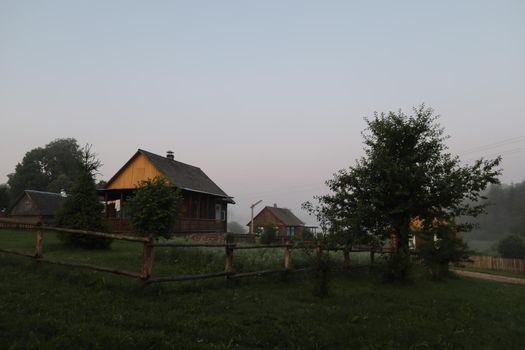 Beautiful natural pastoral scenery of countryside landscape in summer.