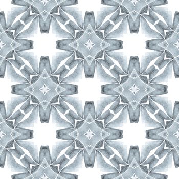 Hand painted tiled watercolor border. Black and white interesting boho chic summer design. Tiled watercolor background. Textile ready marvelous print, swimwear fabric, wallpaper, wrapping.