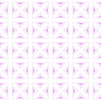 Watercolor medallion seamless border. Purple beauteous boho chic summer design. Textile ready overwhelming print, swimwear fabric, wallpaper, wrapping. Medallion seamless pattern.