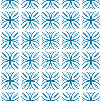 Medallion seamless pattern. Blue interesting boho chic summer design. Textile ready breathtaking print, swimwear fabric, wallpaper, wrapping. Watercolor medallion seamless border.