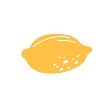Modern vector lemon illustration. Lemon icon. Yellow lemon logo on isolated background. Hand drawn design style.