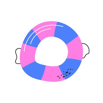 Life buoy doodle. Vector hand drawn illustration of lifeguard buoy for sos assistance. Nautical icon, sea, summer icon