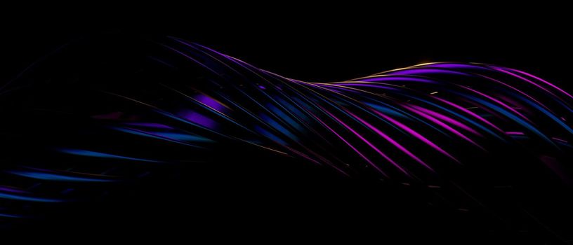 Fantastic Abstract Twirls Cyberpunk Purple 3D Background 3D Illustration