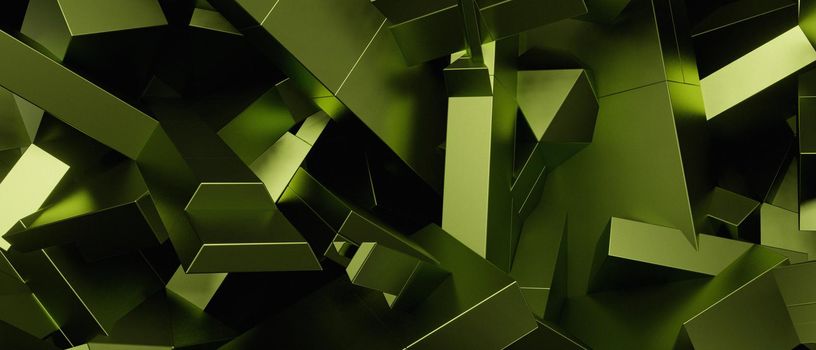 Metallic Green Background 3D Render