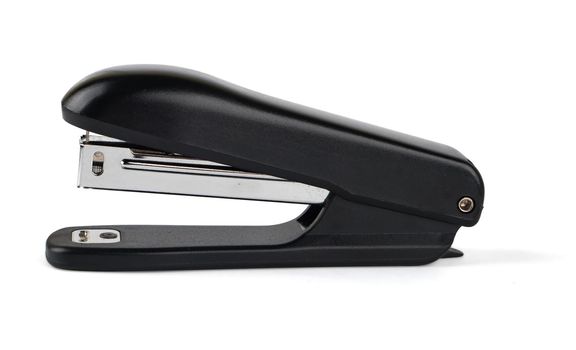 stapler for stapling paper with shadow on a white background in isolation