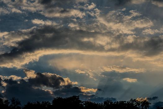 sky covered with dark gloomy clouds