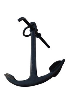 Admiral's anchor, nineteenth century anchor on a white isolated background