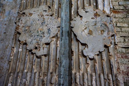 Interior decoration of an ancient building destroyed by time and war.