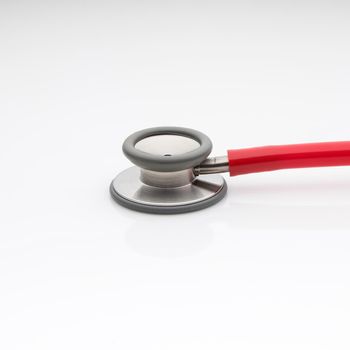 The diaphragm of medical stethoscope isolated on a white background