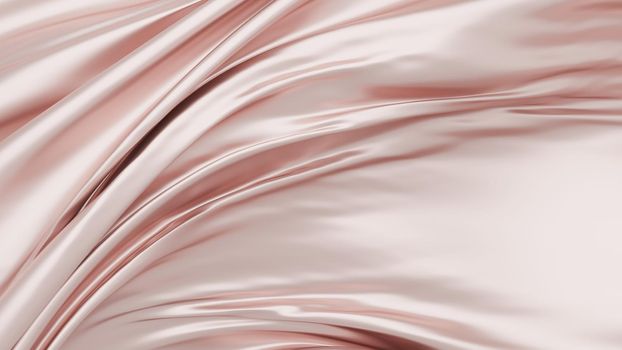 Rose gold fabric background with copy space 3d render