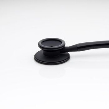 The diaphragm of medical stethoscope isolated on a white background