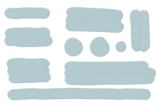 illustration a set of different elements in light blue color