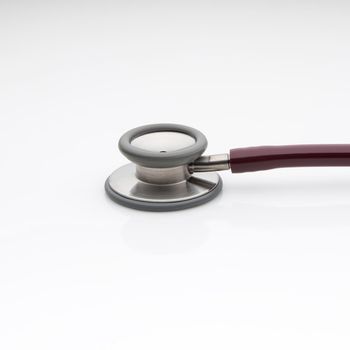 The diaphragm of medical stethoscope isolated on a white background