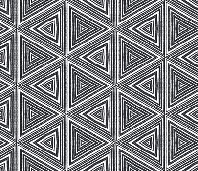 Textured stripes pattern. Black symmetrical kaleidoscope background. Trendy textured stripes design. Textile ready indelible print, swimwear fabric, wallpaper, wrapping.