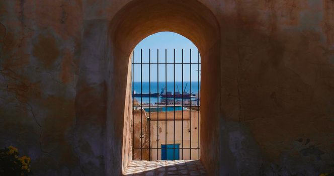 Port of Sousse, Tunisia. View of port from city buildings.