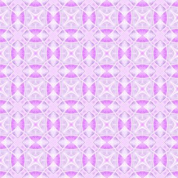 Watercolor medallion seamless border. Purple rare boho chic summer design. Textile ready fantastic print, swimwear fabric, wallpaper, wrapping. Medallion seamless pattern.