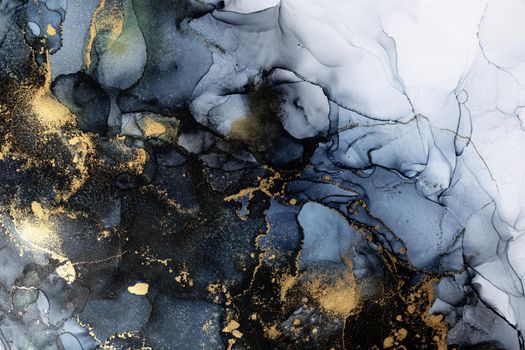 Marble ink abstract art from exquisite original painting for abstract background . Painting was painted on high quality paper texture to create smooth marble background pattern of ombre alcohol ink .