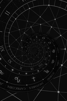 Astrology and alchemy sign background illustration - black