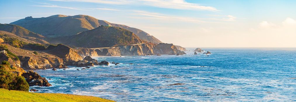 Big sur coast in California, United States of America. Panoramic image.