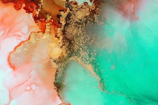 Marble ink abstract art from exquisite original painting for abstract background . Painting was painted on high quality paper texture to create smooth marble background pattern of ombre alcohol ink .
