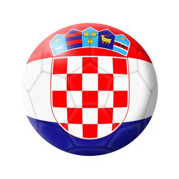 A Croatia soccer ball football 3d illustration isolated on white with clipping path