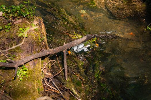 Glass bottles simply thrown away into the environment by stupid people