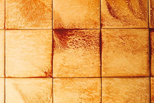 abstract wet rust scattering on a tile background