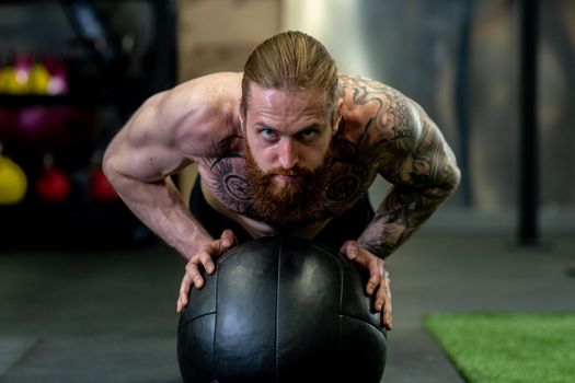 Ball - ups man athletic beard push medicine push sport athlete, for muscular muscle from fit from bodybuilder power, guy boxer. Up building build,