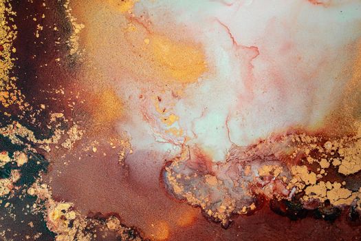 Marble ink abstract art from exquisite original painting for abstract background . Painting was painted on high quality paper texture to create smooth marble background pattern of ombre alcohol ink .