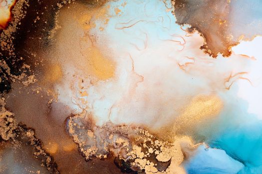 Marble ink abstract art from exquisite original painting for abstract background . Painting was painted on high quality paper texture to create smooth marble background pattern of ombre alcohol ink .