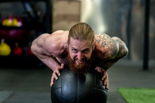 Ball - ups man athletic beard push medicine push sport athlete, for muscular muscle from fit from bodybuilder power, guy boxer. Up building build,