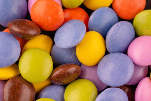 close up of colorful candy as a background