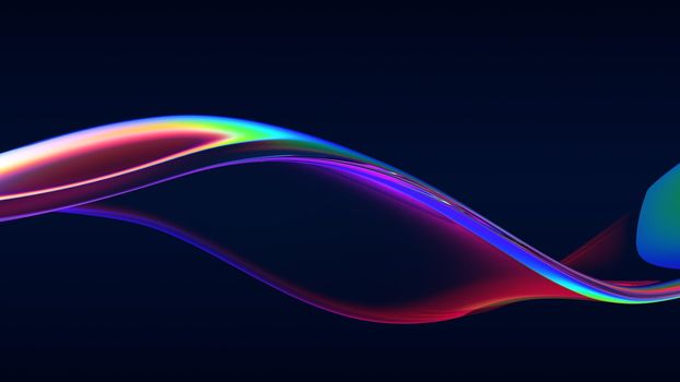 Abstract Shape with rainbow reflections and refractions