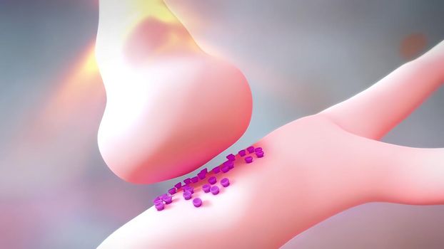 Neurotransmitters are chemical messengers in the body 3d illustration