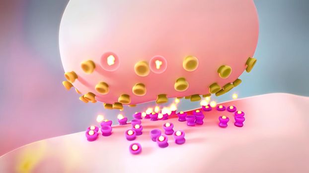 Neurotransmitters are chemical messengers in the body 3d illustration