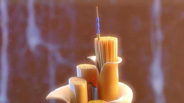 The human brain Neuron Neurons in action. electrical impulses between neuronal connections 3d illustration