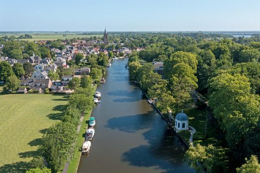 Aerial from the traditional town Loenen aan de Vecht in the Netherlands