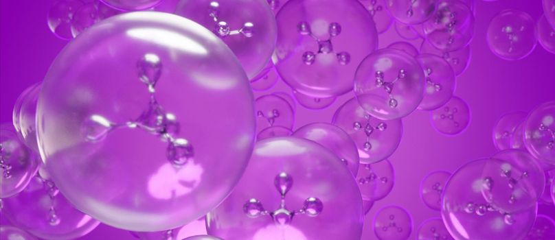 Purple 3D Illustration Collagen Skin Serum Vitamin 3D Render