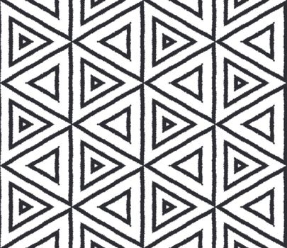 Striped hand drawn pattern. Black symmetrical kaleidoscope background. Repeating striped hand drawn tile. Textile ready unique print, swimwear fabric, wallpaper, wrapping.