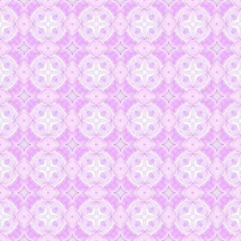 Watercolor medallion seamless border. Purple brilliant boho chic summer design. Textile ready classy print, swimwear fabric, wallpaper, wrapping. Medallion seamless pattern.