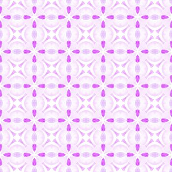 Ethnic hand painted pattern. Purple cute boho chic summer design. Watercolor summer ethnic border pattern. Textile ready modern print, swimwear fabric, wallpaper, wrapping.