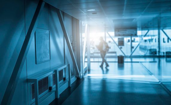 People walking at airport in the lounge. High quality photo