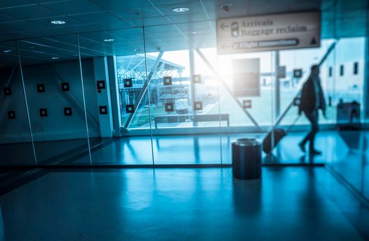 People walking at airport in the lounge. High quality photo