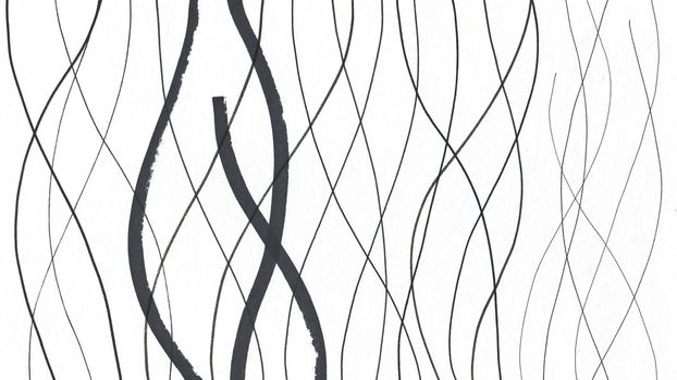 Abstract Marker Hand Drawn Background Texture. Background Illustration Wavy Lines in Doodle Style Hand Drawn Sketch Art. Black Waves on White background.