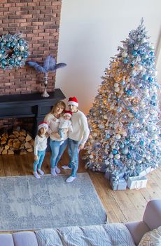 Christmas photo family at home. Selective focus. Holiday.