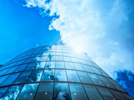 Modern skyscrapers building architecture with blue sky and clouds