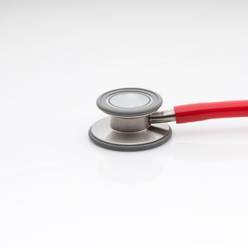 The diaphragm of medical stethoscope isolated on a white background