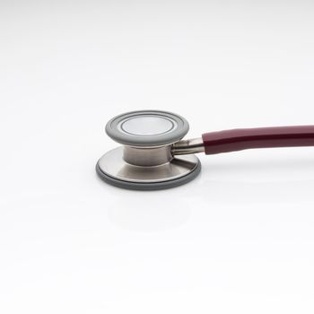 The diaphragm of medical stethoscope isolated on a white background