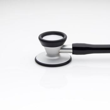 The diaphragm of medical stethoscope isolated on a white background